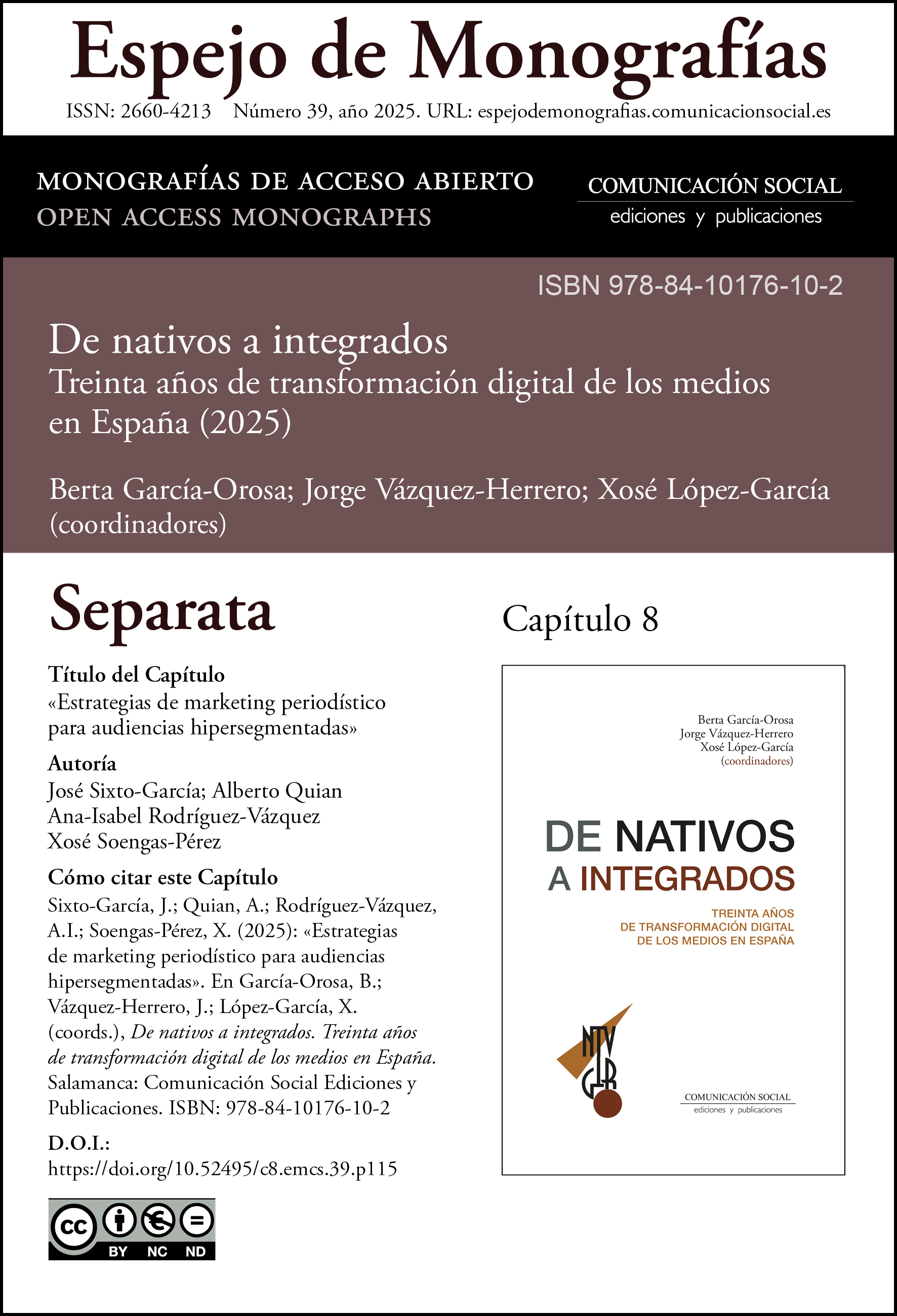 Separata correspondiente al capítulo 8