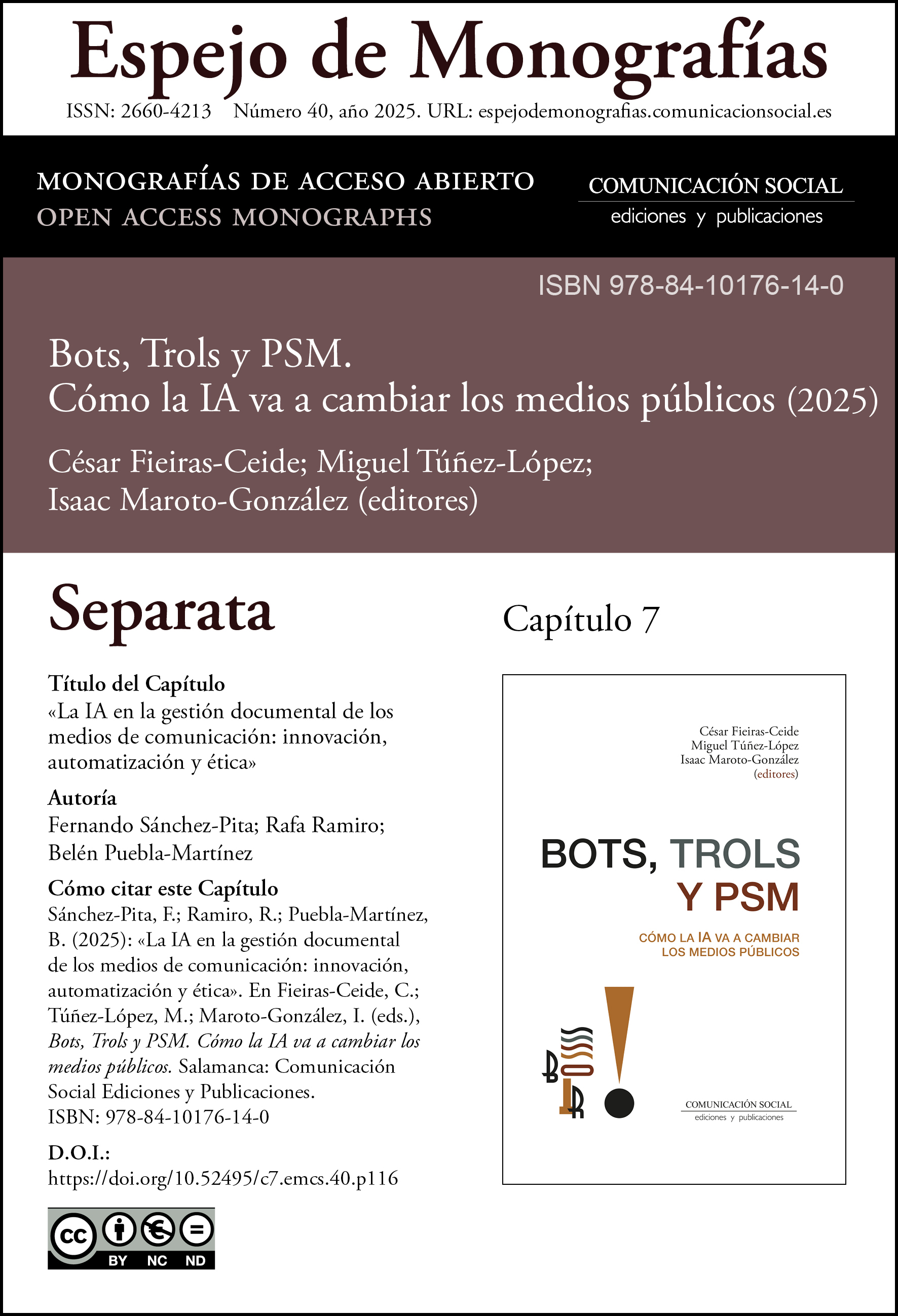 Separata correspondiente al capítulo 7