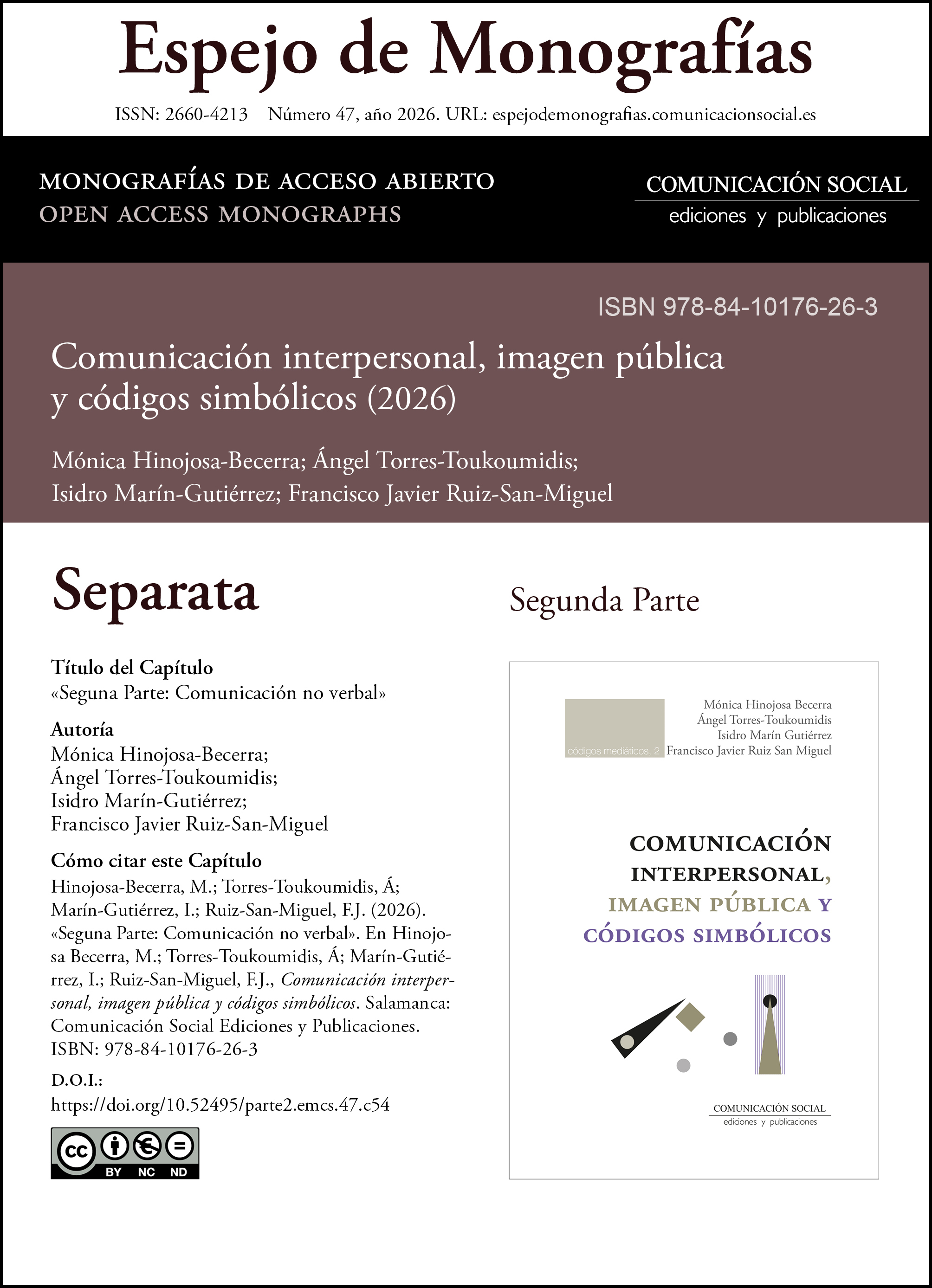 Separata correspondiente a la Segunda Parte