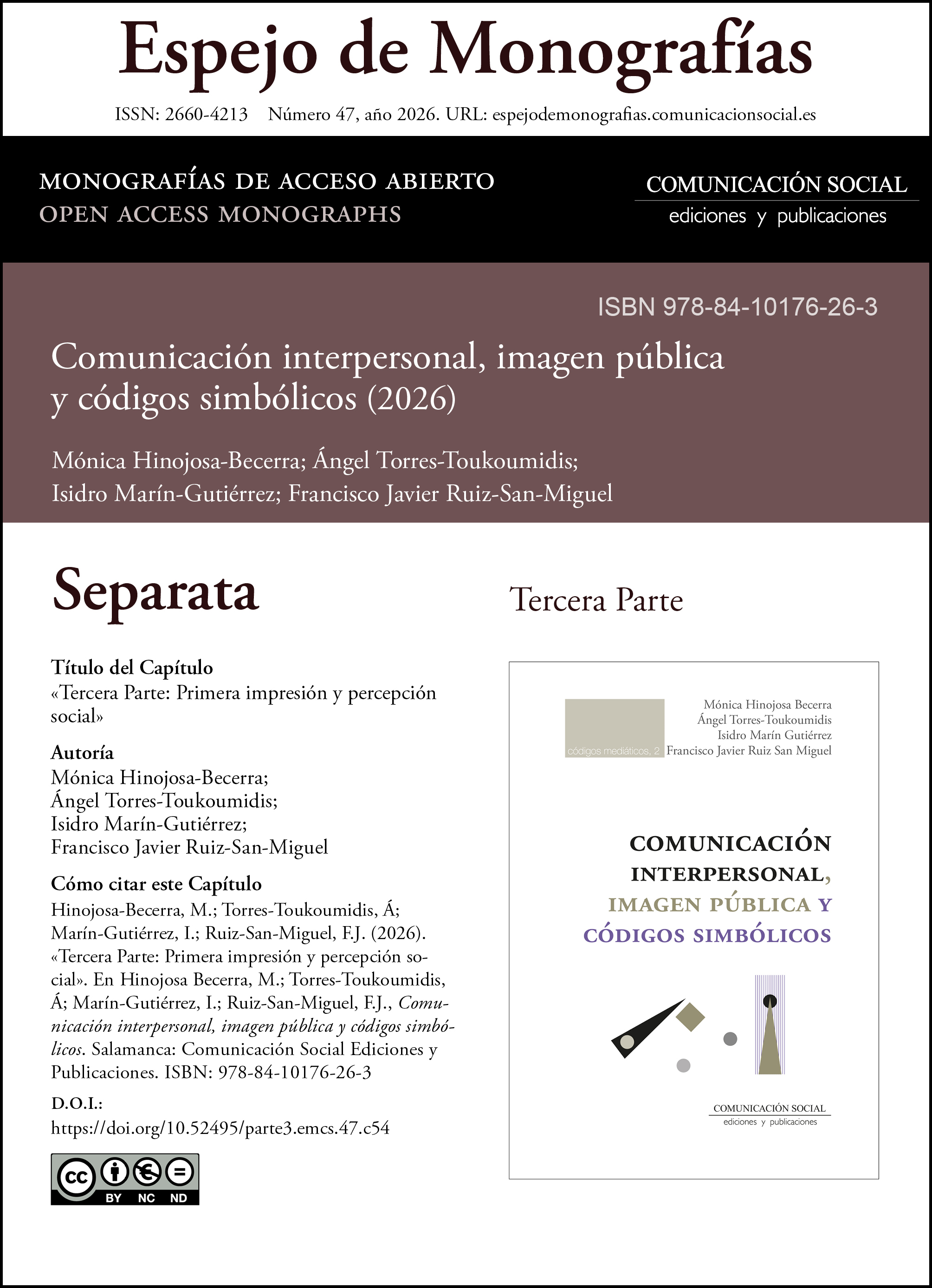 Separata correspondiente a la Tercera Parte