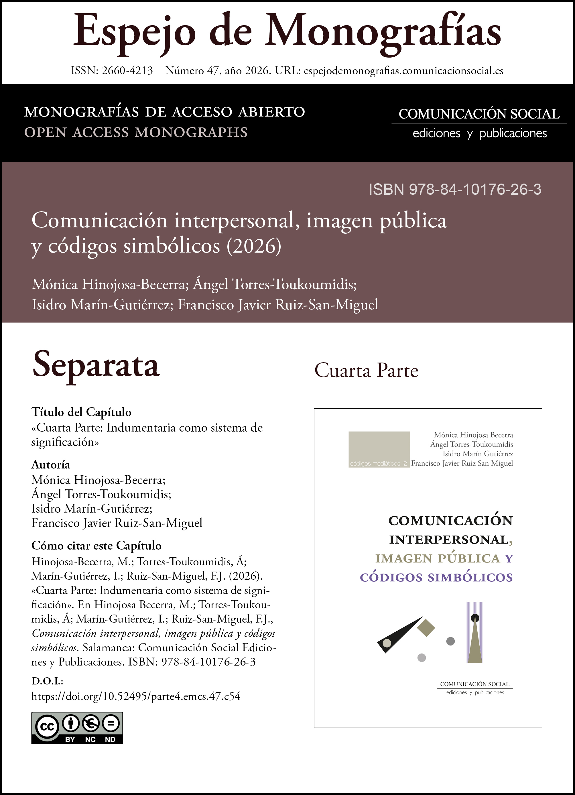 Separata correspondiente a la quinta parte