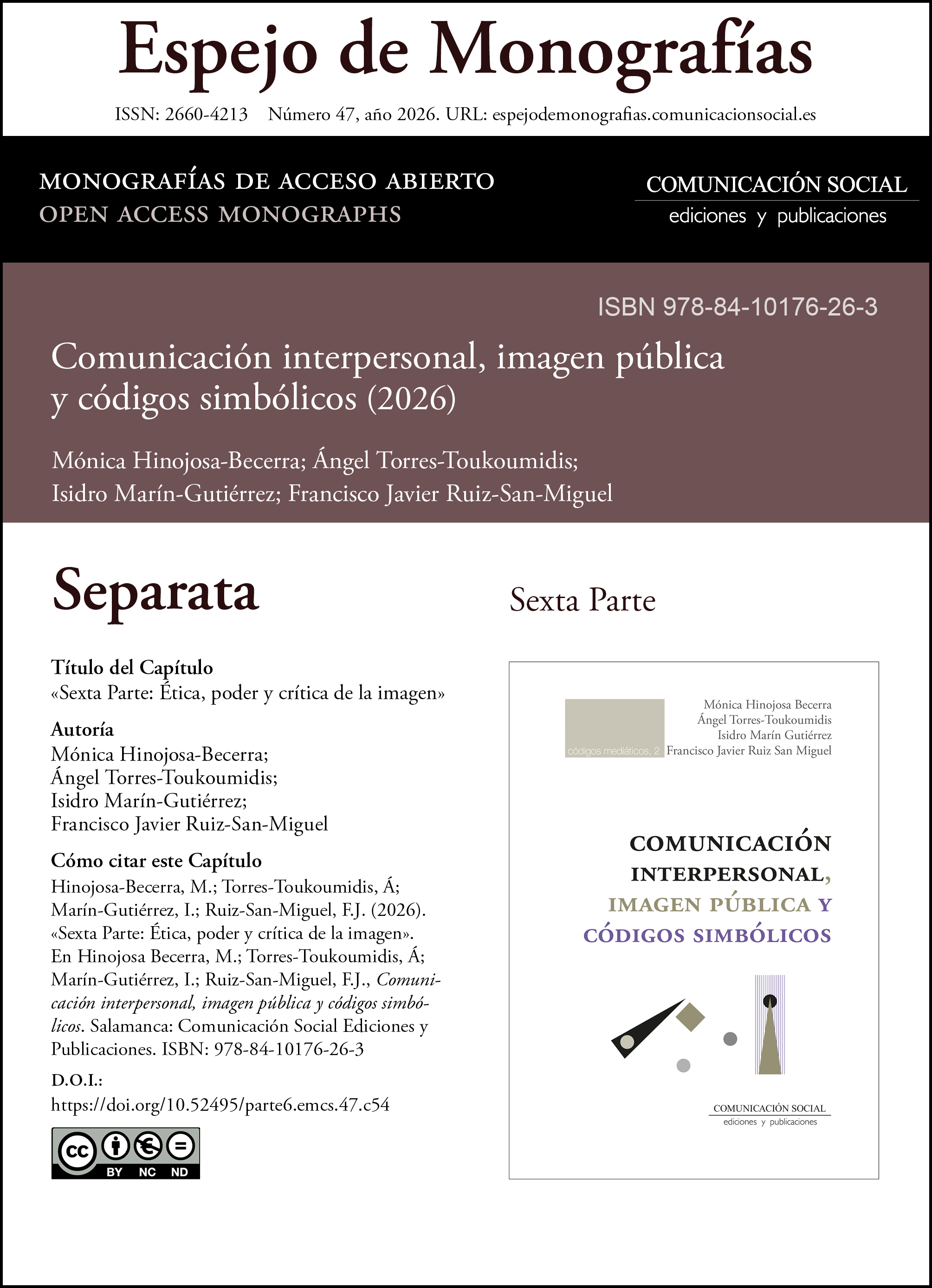 Separata correspondiente a la sexta parte