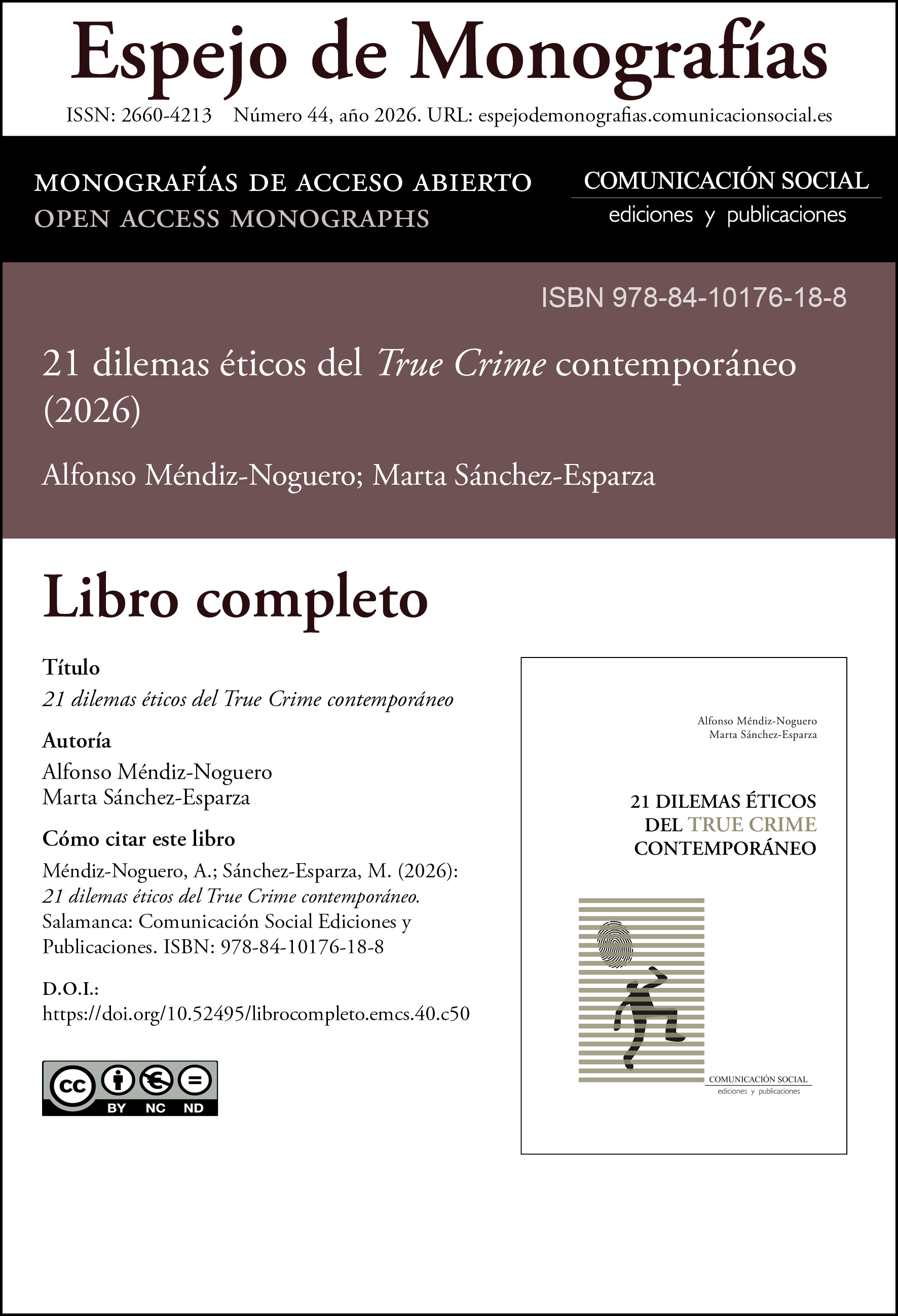 Separata correspondiente al libro completo