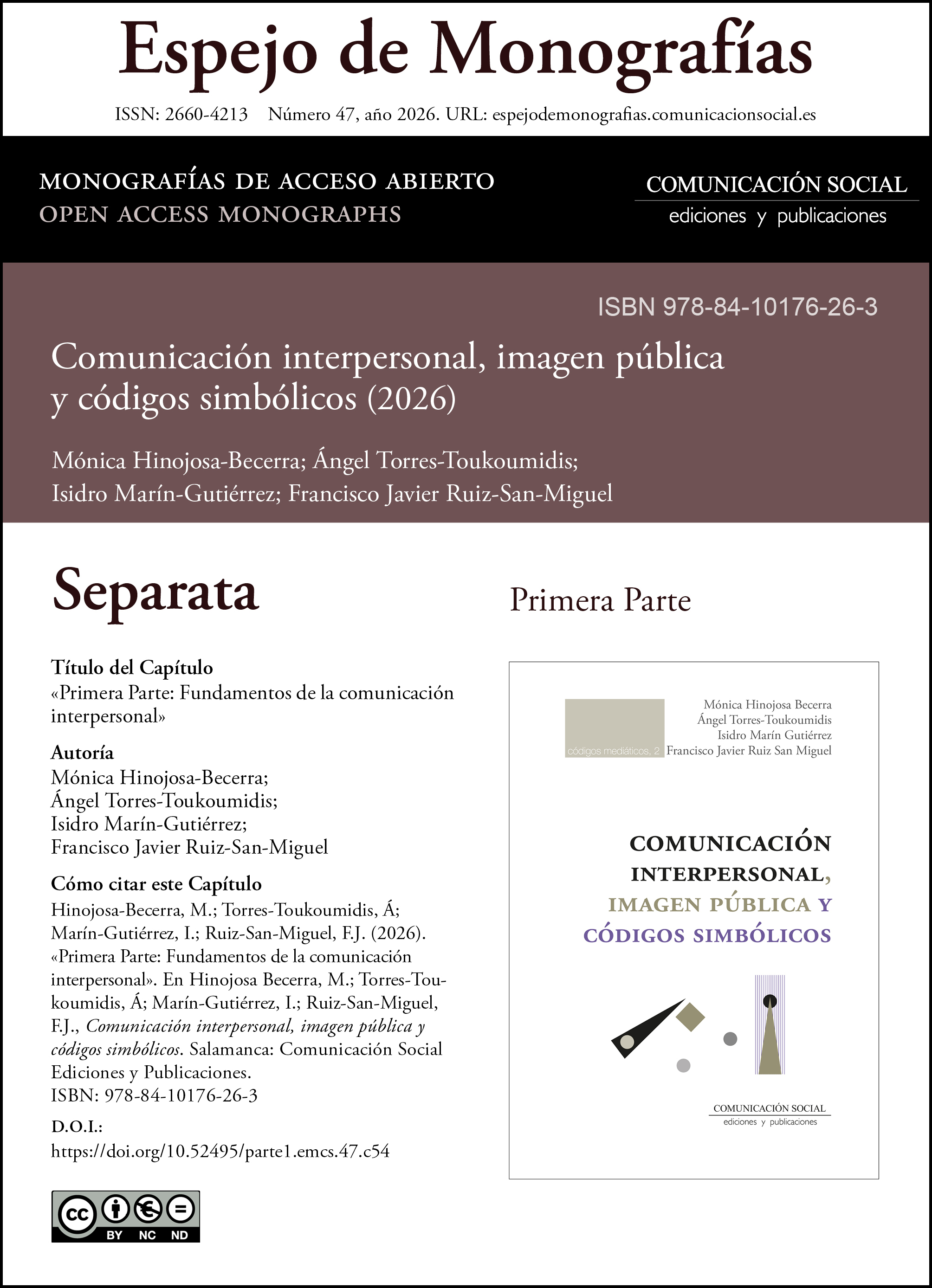 Separata correspondiente a la Primera Parte